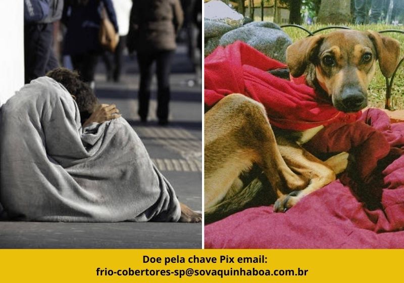 Vamos proteger os moradores e animais de rua desse frio intenso que chegou em SP com cobertores e meias