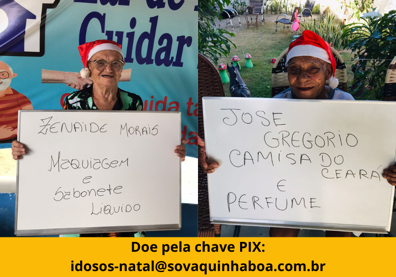 Vamos levar presentes e ceia de Natal para os idosos de asilo em Fortaleza
